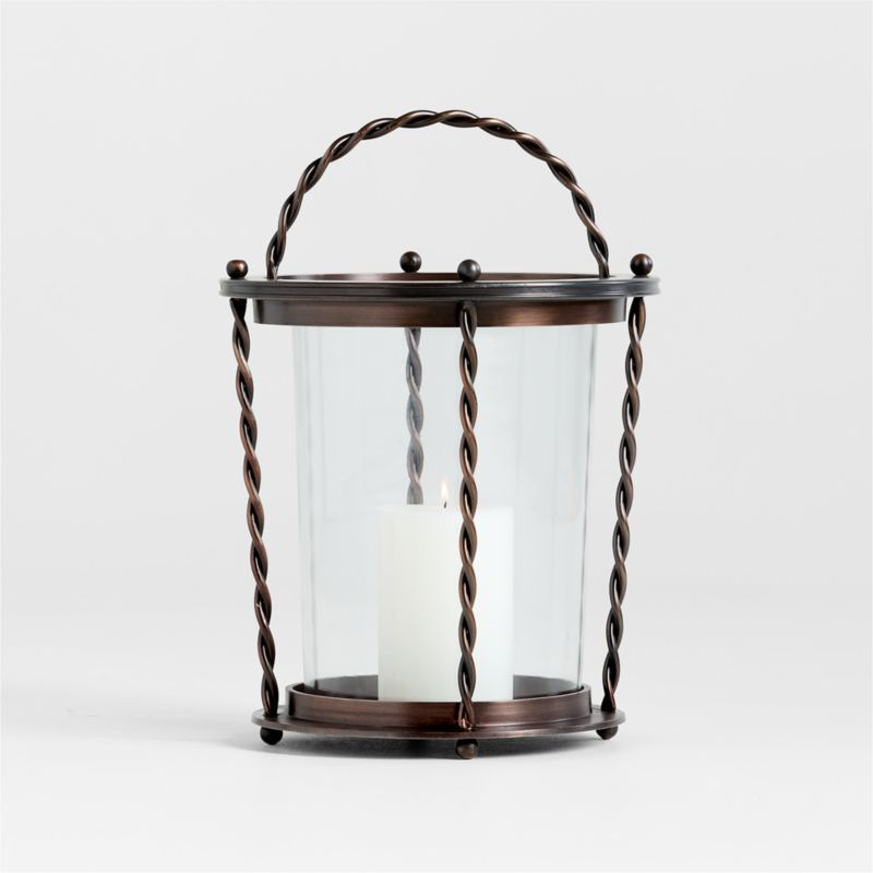 Langdon Burnished Bronze Indoor/Outdoor Lantern 20" by Jake Arnold | Crate & Barrel | Crate & Barrel