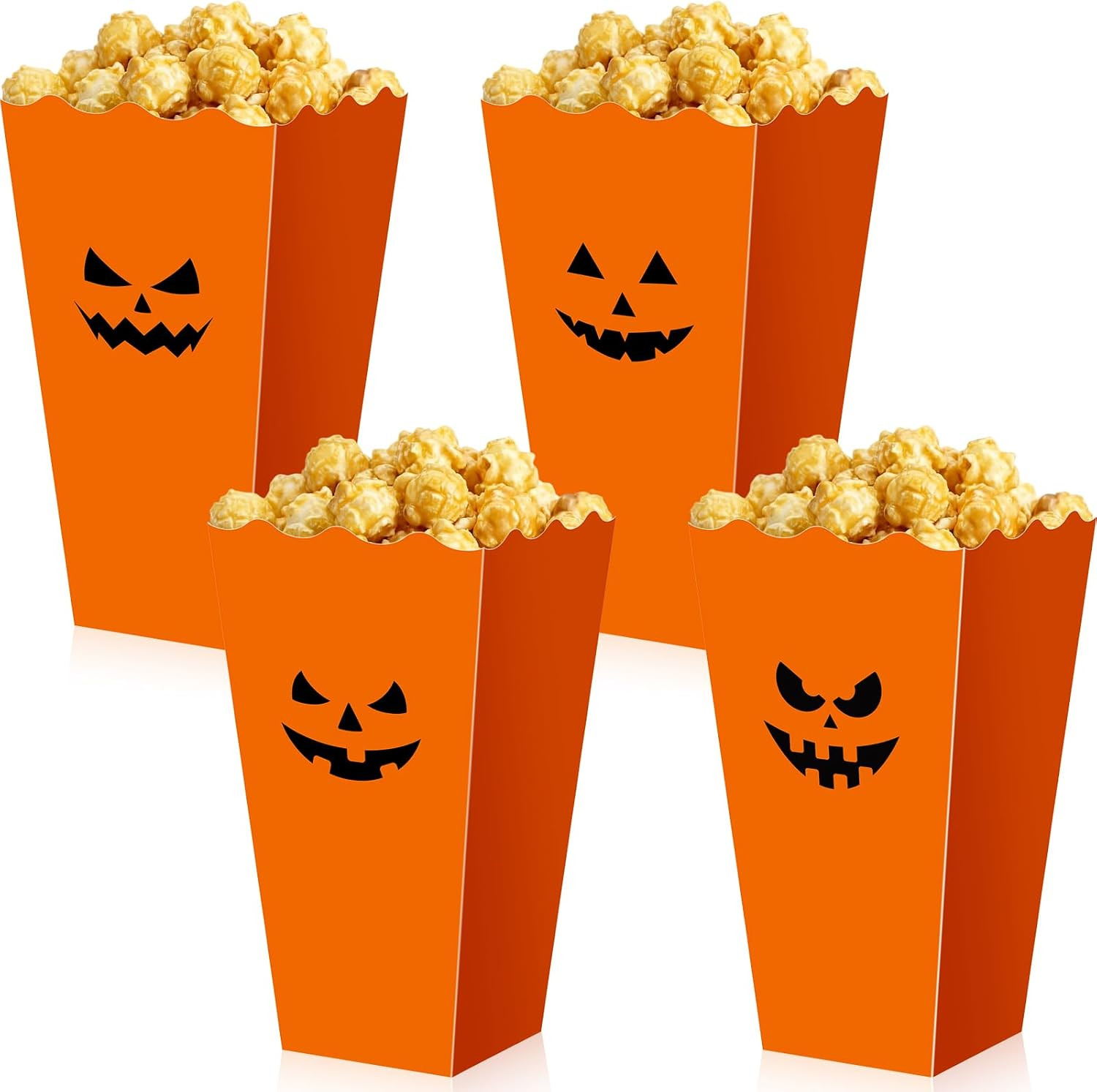 Mimorou 24 Pcs Halloween Popcorn Boxes Pumpkin Halloween Popcorn Buckets | Amazon (US)