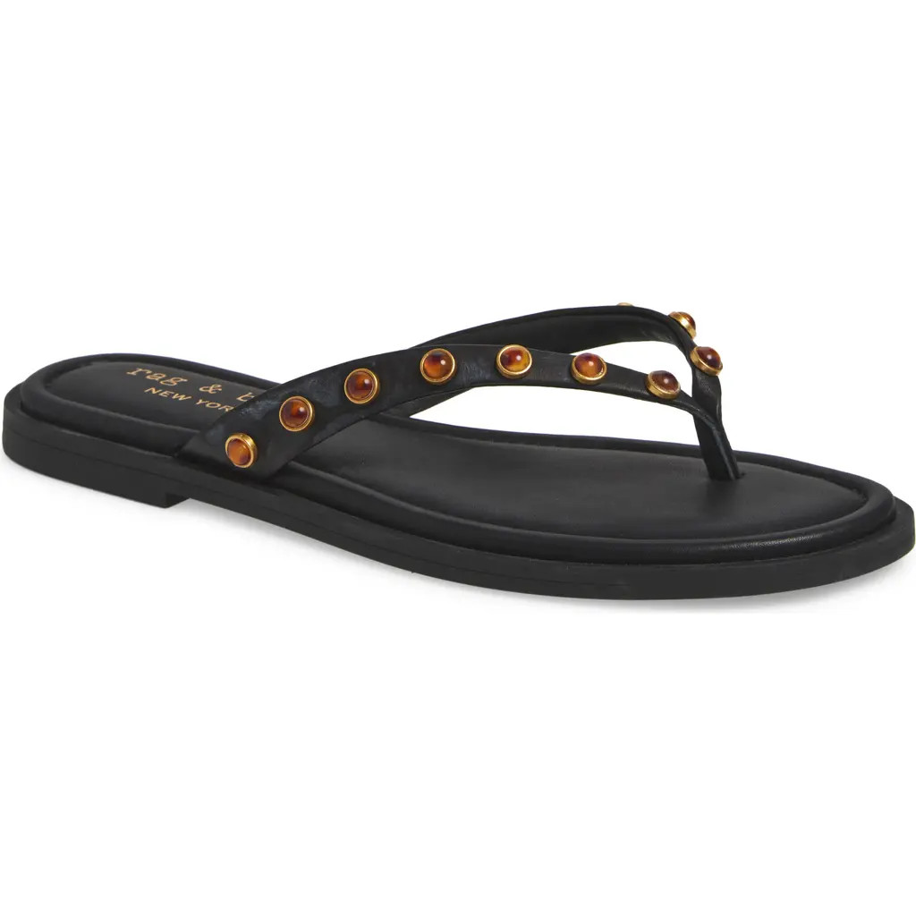 rag & bone Cabochon Gia Flip Flop in Black at Nordstrom Rack, Size 37 | Nordstrom Rack