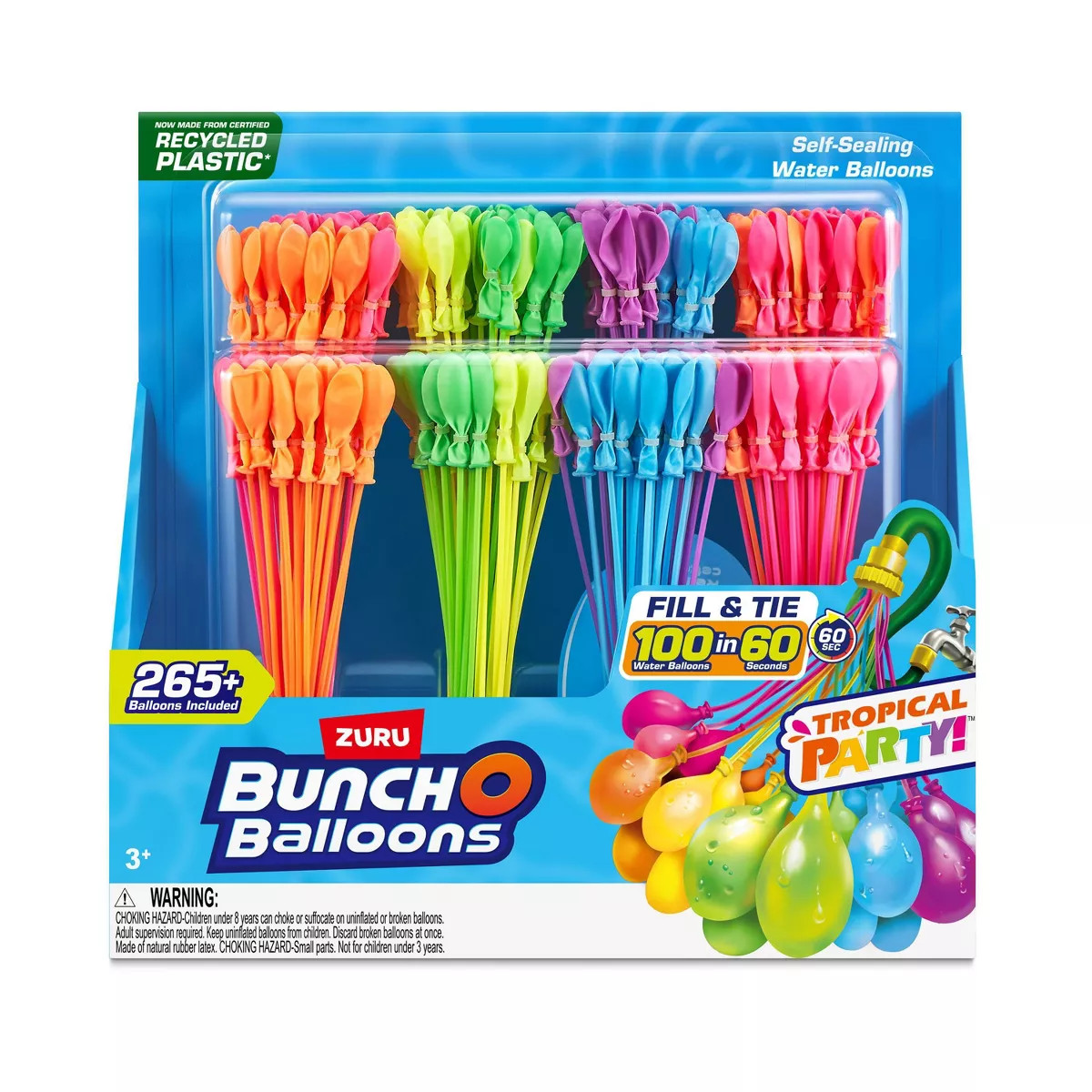Bunch O Balloons Tropical Party Rapid-Filling Self-Sealing Water Balloons by ZURU - 8pk | Target