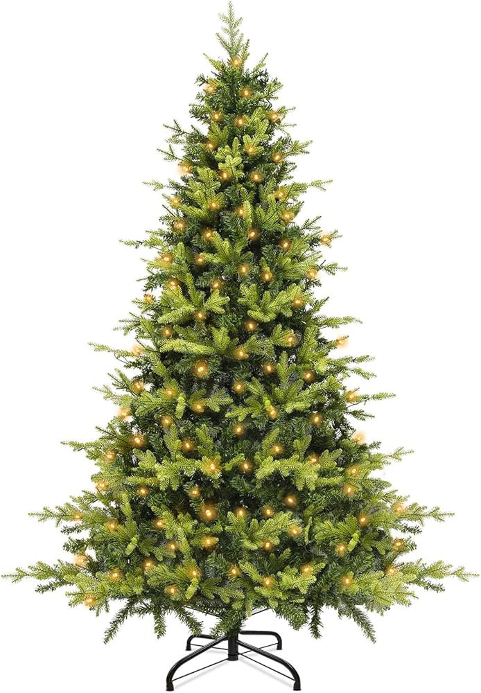 6 Ft Prelit Aspen Fir Artificial Christmas Tree with Realistic-Feel Norfolk PE&PVC Mixed 934 Bran... | Amazon (US)