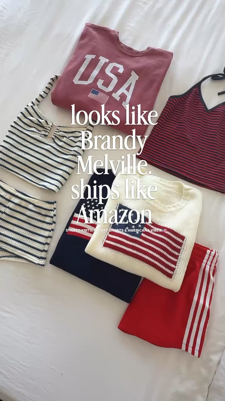 Looks like brandy melville but ships fast on Amazon - perfect teen or tween girl summer outfits 

Amazon fashion, Memorial Day iutfit, Fourth of July outfit, teen girl outfit, tween girl outfit, flag sweater, USA sweatshirt 

#LTKSeasonal #LTKKids #LTKootd