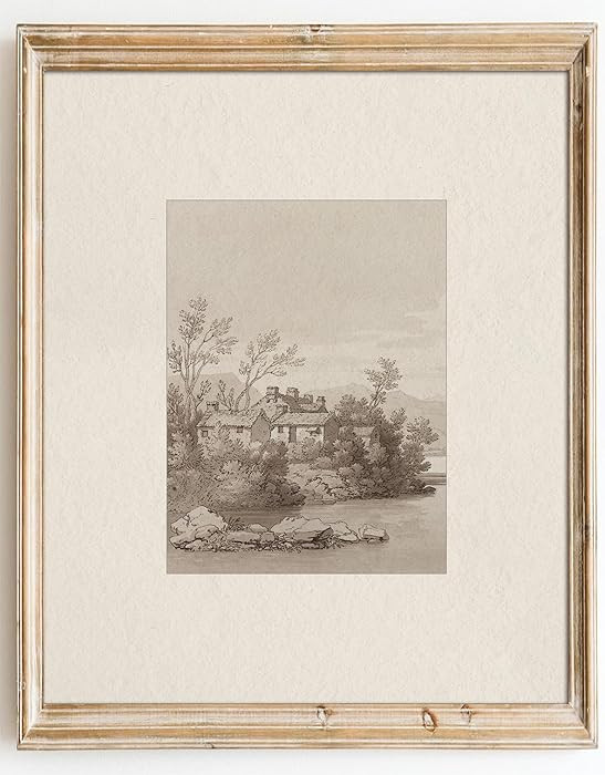 Kizbok Vintage Wall Art Prints Decor Neutral Landscape Sketches Canvas Prints, Rustic landscape O... | Amazon (US)