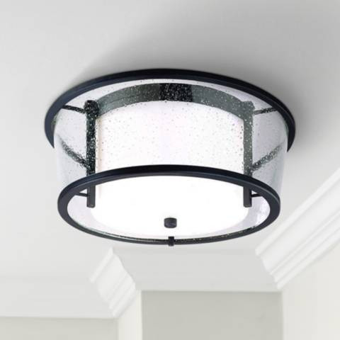 Bennington Iron Bronze 15" Wide Ceiling Fixture - #F2531 | Lamps Plus | Lamps Plus