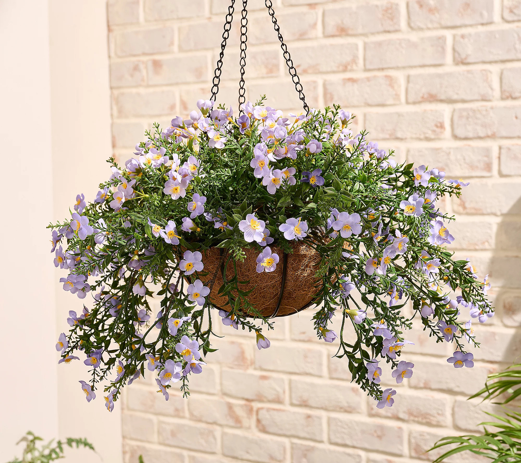As Is Garden Reflections 18"" Faux Bacopa Flower Basket | QVC