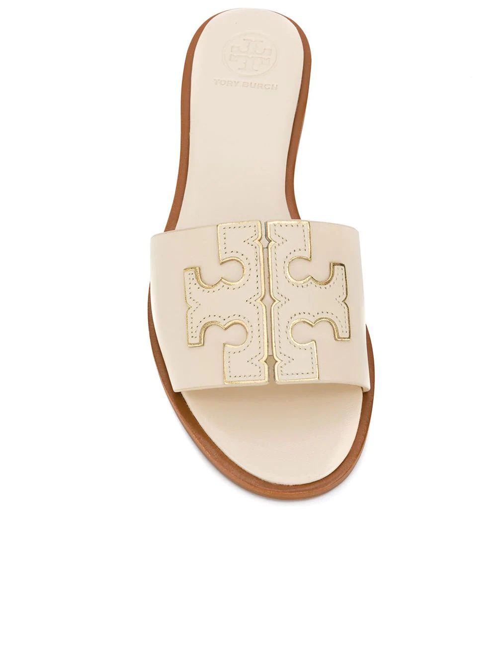 Tory Burch Embroidered Logo Sandals - Farfetch | Farfetch (UK)