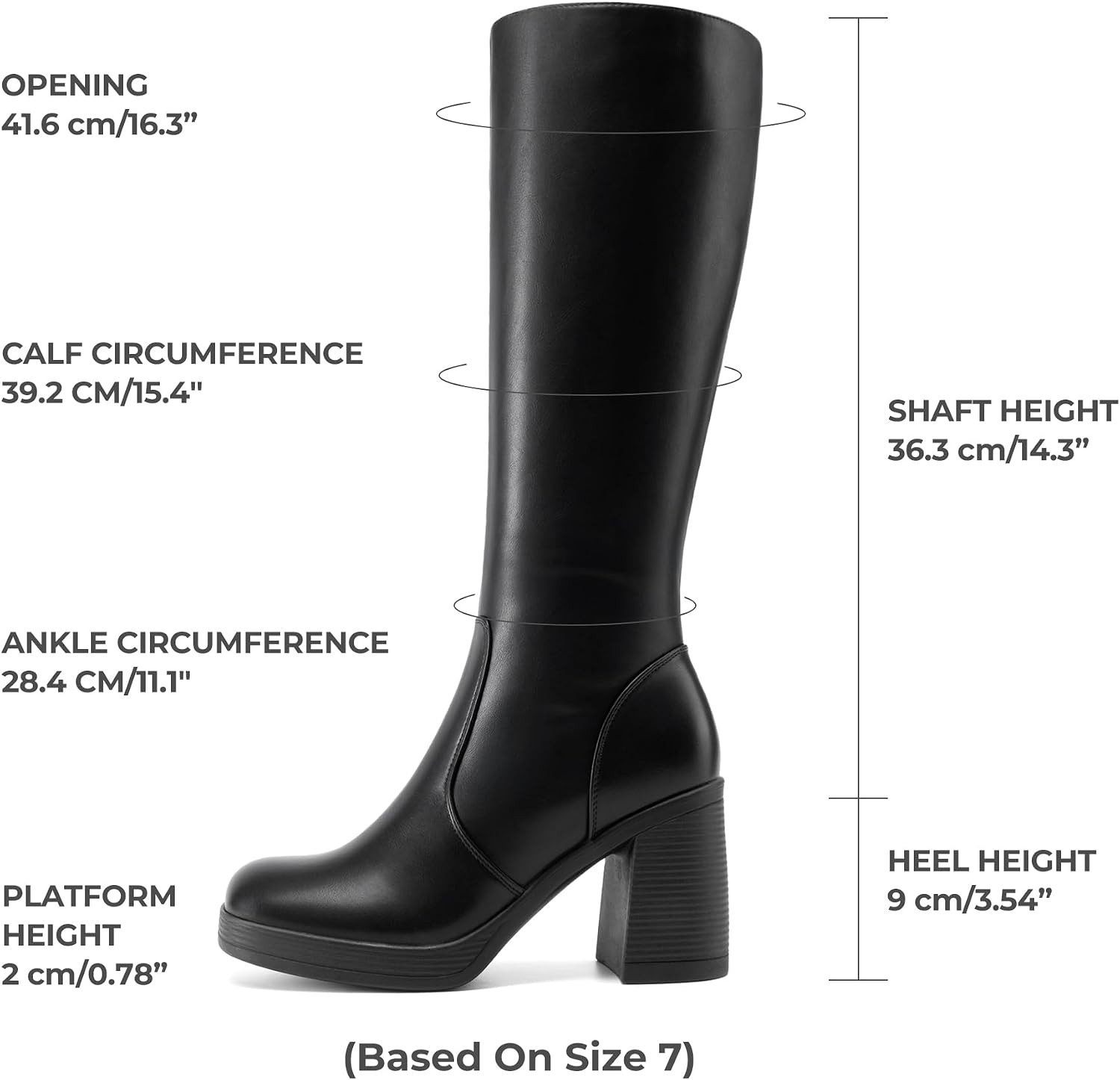 DREAM PAIRS Women's Knee High Platform Heel Boots | Amazon (US)