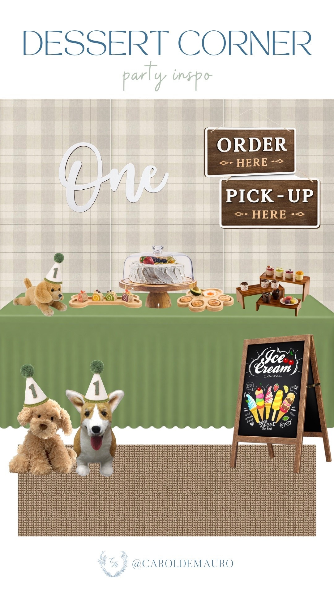 Treat your guests to something sweet with this adorable dog-themed dessert corner! You can easily recreate this look by mixing warm wooden textures with a soft sage tablecloth and some cute stuffed puppies for a playful aesthetic.

amazon home, party favors, kids birthday ideas, party decor, hosting idea, hostess life, mom hacks, cafe theme

#LTKHome #LTKKids #LTKSeasonal