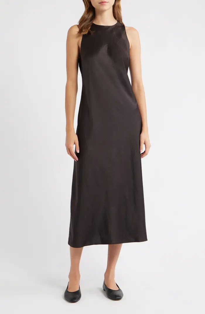 Madewell Sleeveless Satin Midi Dress | Nordstrom | Nordstrom