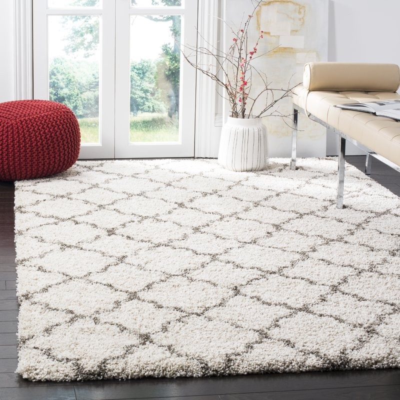 Samira Shag Ivory/Gray Area Rug | Wayfair North America