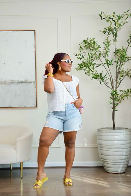 Cutest shorts with lace details from the Jessica Simpson @Walmart. Loving her summer collection with @WalmartFashion. It’s a perfect weekend outfit especially with this flirty white top. #WalmartPartner #WalmartFashion #Walmart   

Affordable summer outfit, Memorial Day weekend outfit, white tops , denim shorts, cookout outfit  

#LTKSeasonal #LTKMidsize #LTKFindsUnder50