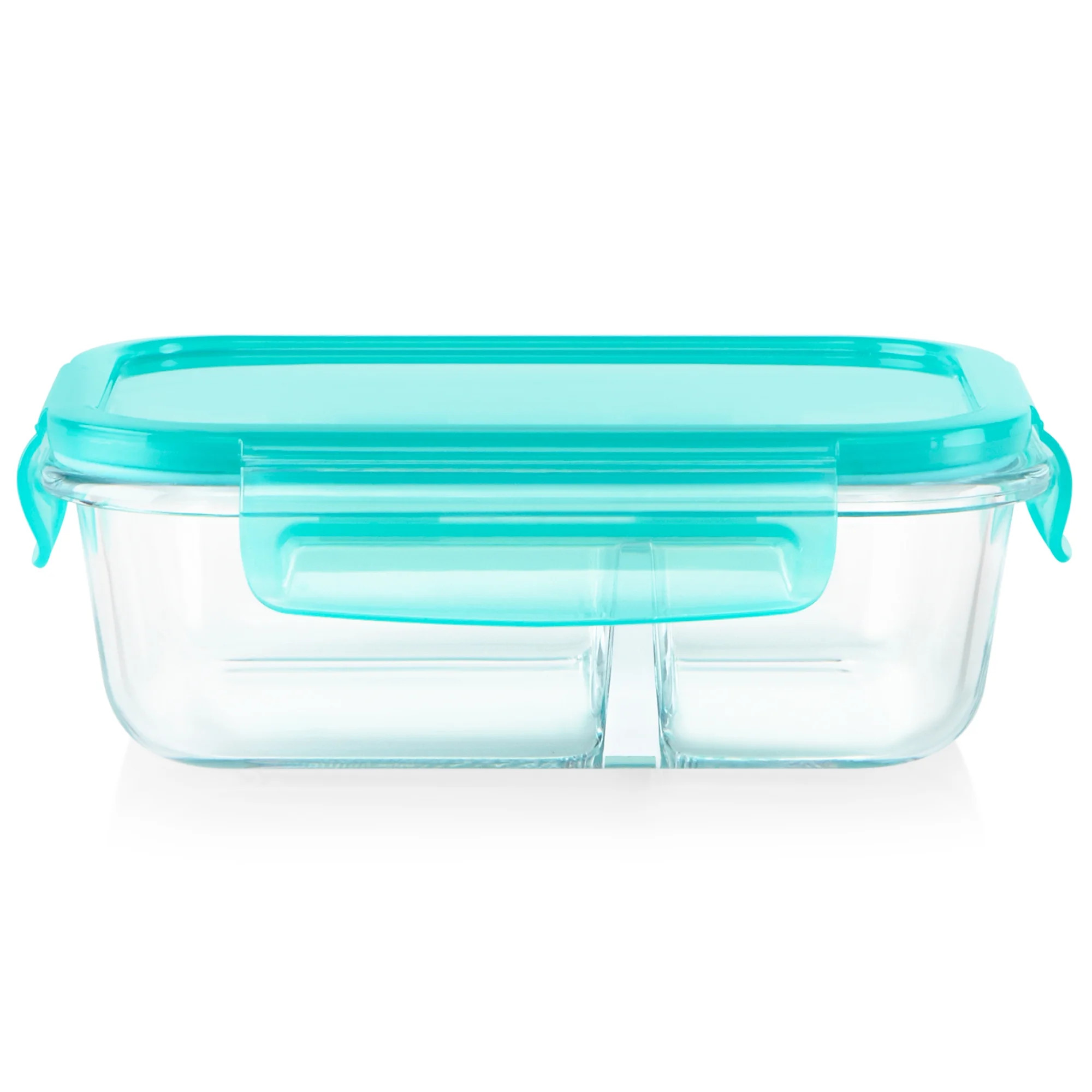 Pyrex MealBox 2.3-cup Divided Glass Food Storage Container with Blue Lid | Walmart (US)