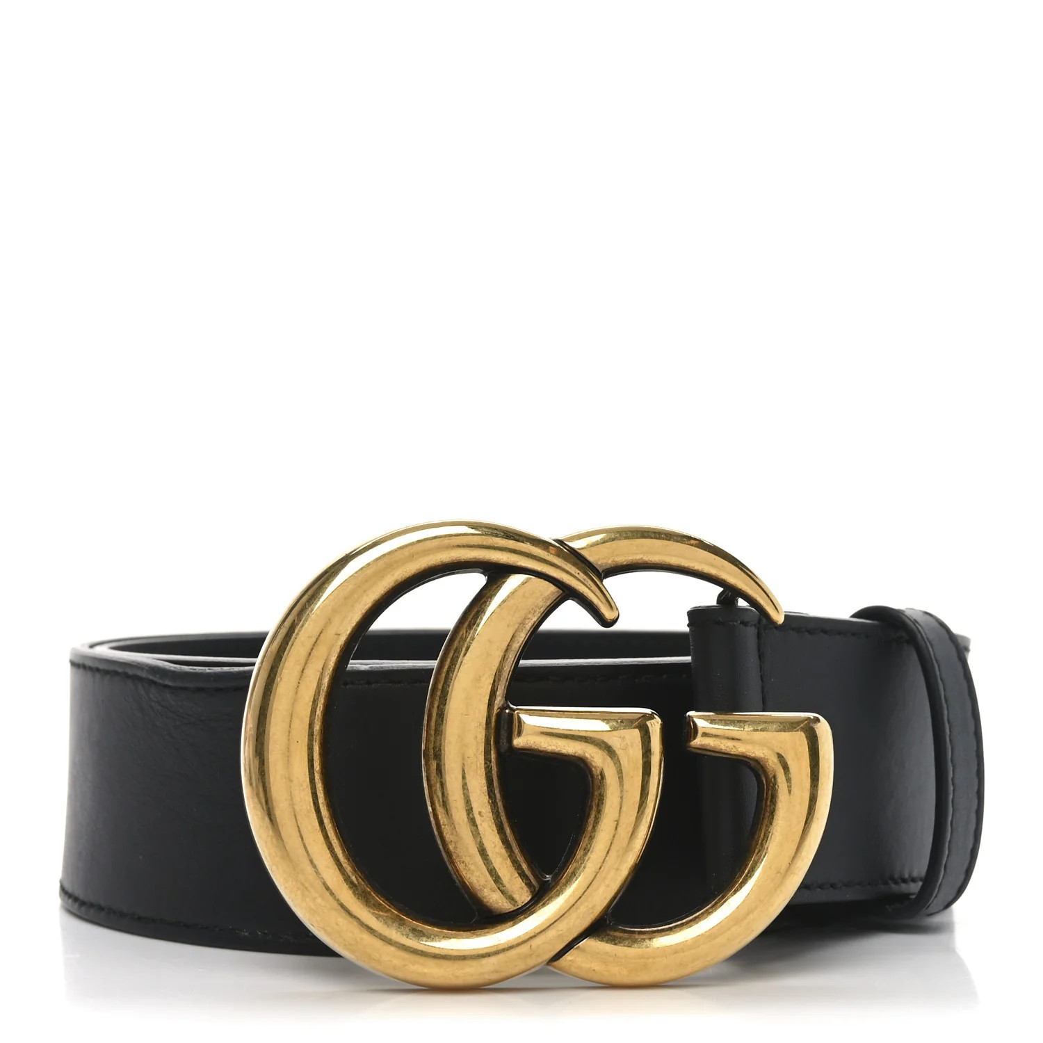 Gucci Calfskin Double G 40mm Belt 80 32 Black 1750219 | FASHIONPHILE (US)