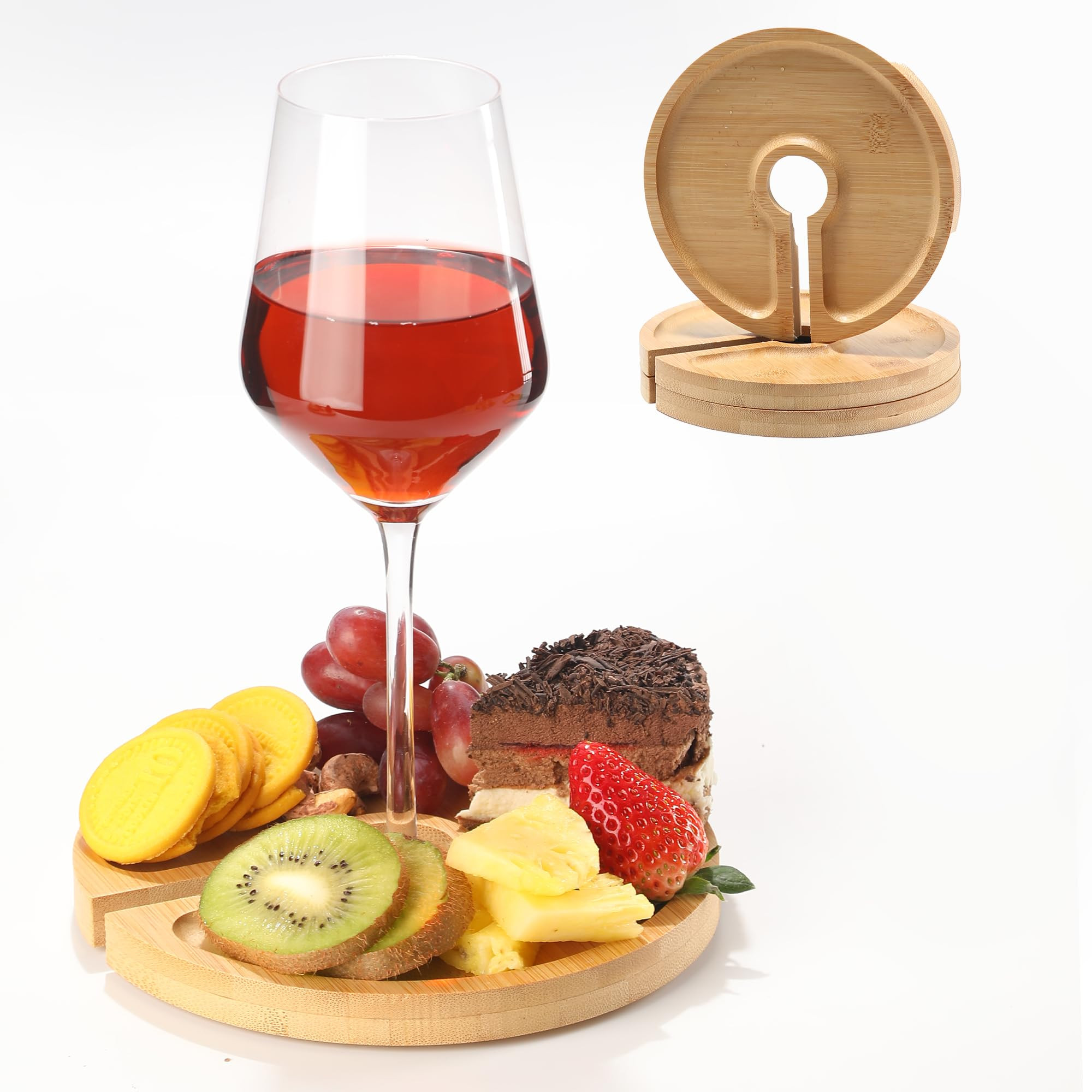 Mini Charcuterie Board with Wine Holder, Wine Glass Charcuterie Topper, Wine Gifts Accessories, C... | Amazon (US)