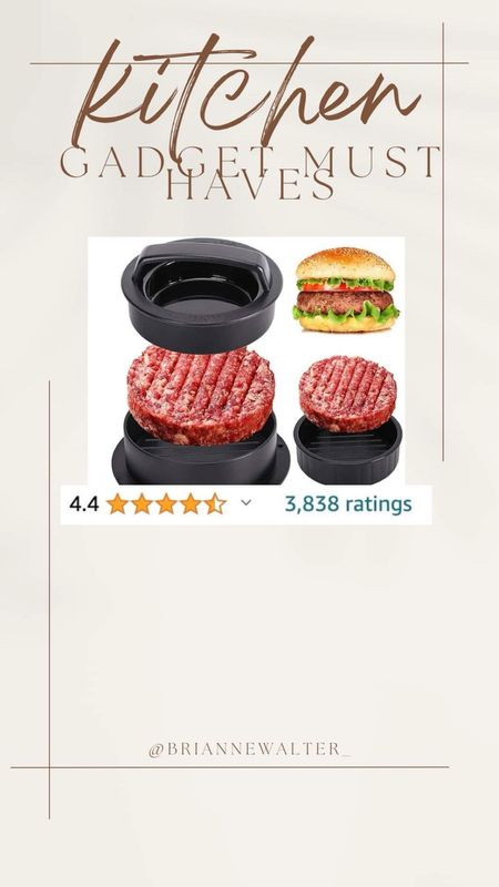 Homemade Hamburger Patty Press. Looking to get the perfect hamburger shape for bbq season / hosting? You need this kitchen gadget and it’s under $20! I like this one as it’s a 3 in 1! Great for stuffed burgers, mini / sliders or large burgers!

#LTKhome #LTKsalealert #LTKSeasonal