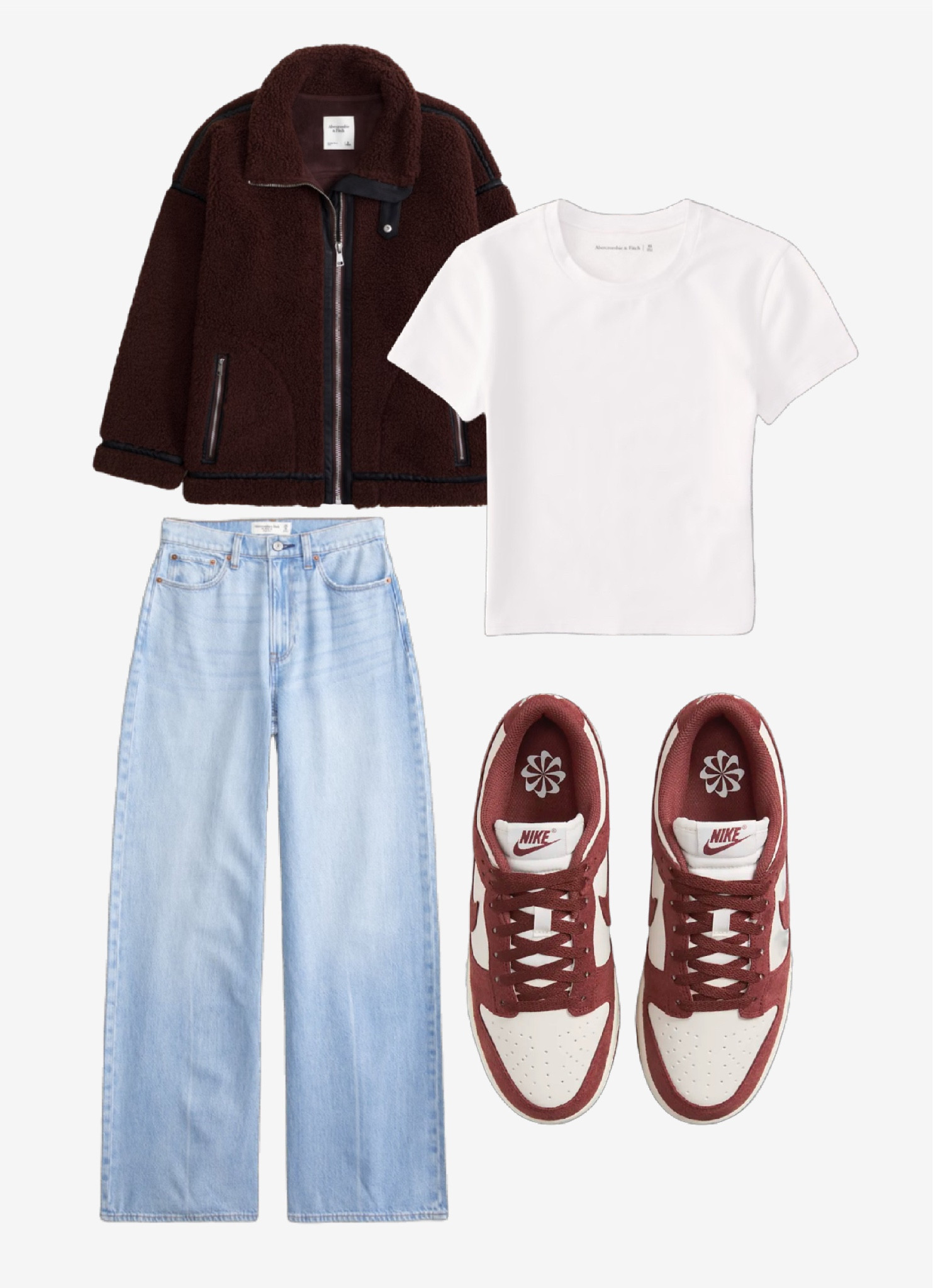 Everyday Abercrombie outfit! 

#jeans #coat #teddy #whitetee #sneakers #dunks 

#LTKstyletip #LTKwinter #LTKuk