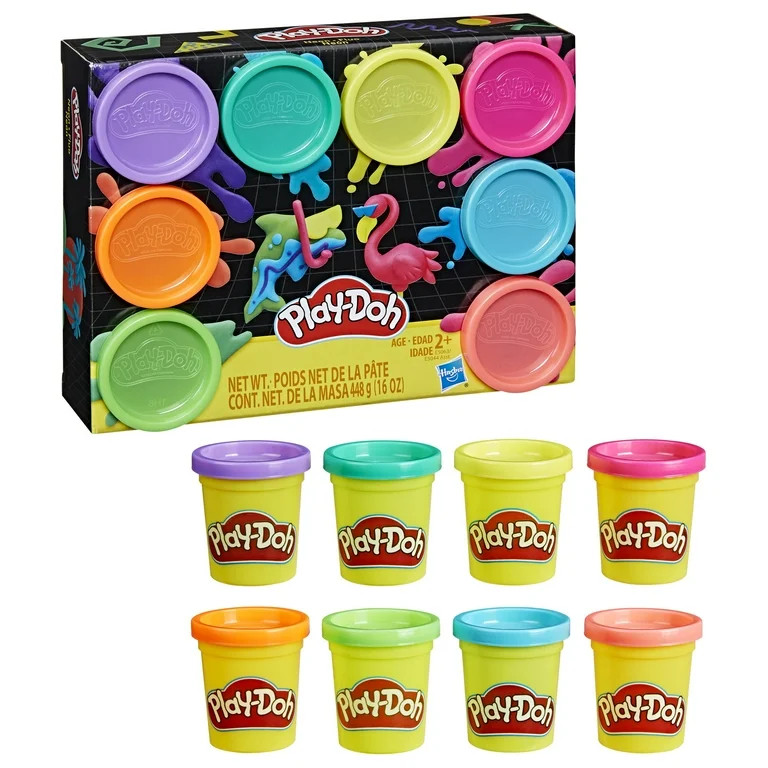 Play-Doh 8-Pack, Neon Colors Collection, Party Favors, Christmas Gifts for Girls & Boys, 3+ - Wal... | Walmart (US)