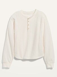 Long-Sleeve Henley Sweatshirt for Women | Old Navy (US)