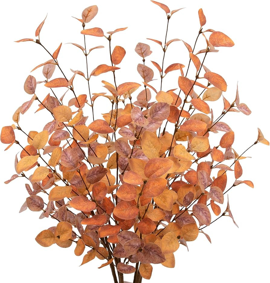 VGIA 6 Pcs Aritificial Eucalyptus Stems Leaves Autumn Decorations with Fall Plants for Floral Arr... | Amazon (US)