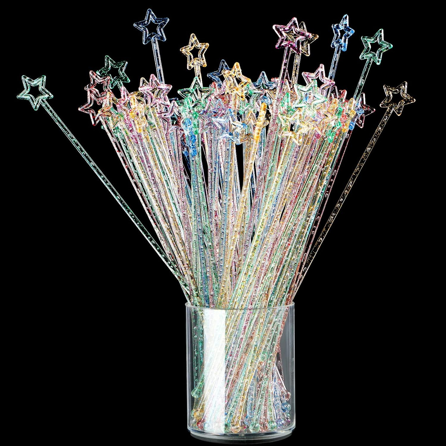 100 Pieces 9.1 Inch Swizzle Sticks Cocktail Stirrers Plastic for Bar Disposible Plastic Star Top ... | Amazon (US)