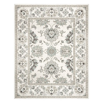 Gertmenian Majestic Moena Traditional Floral Wide Border Ivory Cream Gray Polypropylene Indoor Area Rug, 9x13 | Target