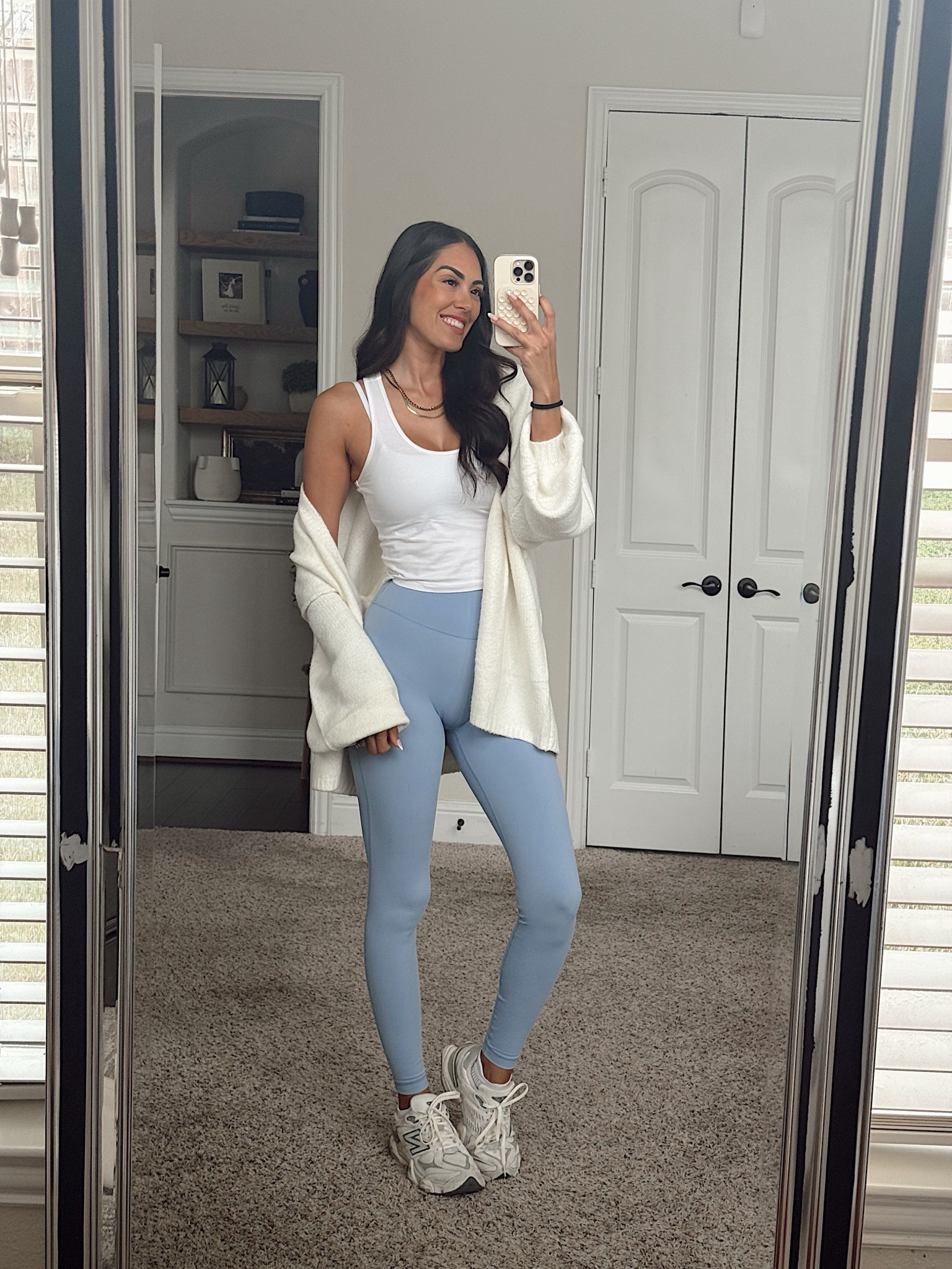 Small tank and leggings
Medium cardigan 