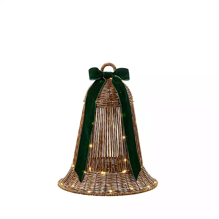 Woven Bell with Green Bow, 17.5-inch | Kirklands
