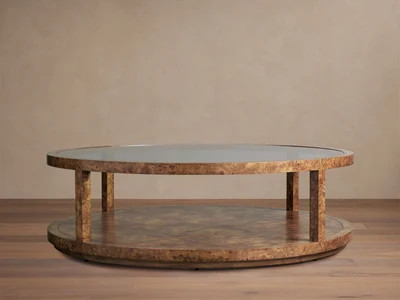 Corey 42"" Round Coffee Table in Braun | Arhaus