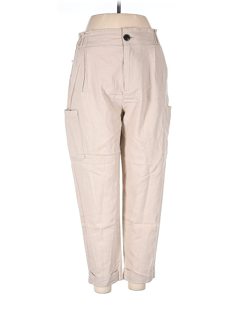 Zara Linen Pants - High Rise: Tan Bottoms - Size 6 | ThredUp
