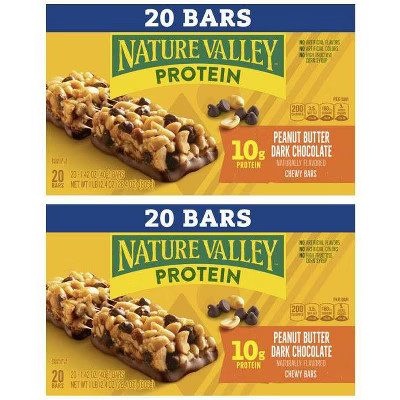 Nature Valley 2 Pack/28.4oz/20ct Each Chewy Bar Peanut Butter Dark Chocolate | Target