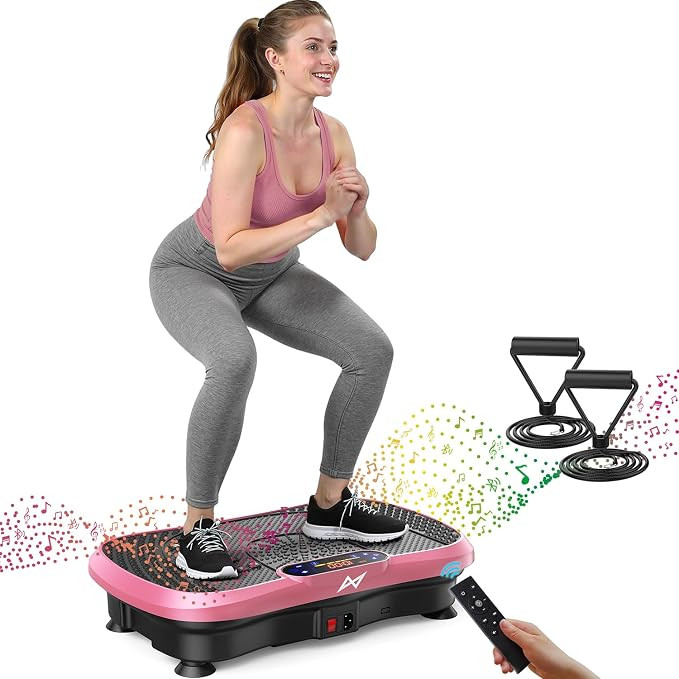 AXV Vibration Plate Fitness Platform Exercise Machine Body Vibrating Board | Curved Design Powerf... | Amazon (US)