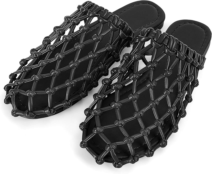 SOVANYOU Womens Slip on Mesh Flat Sandals Woven Mules Dressy Braided Flats Summer Beach Casual Cl... | Amazon (US)