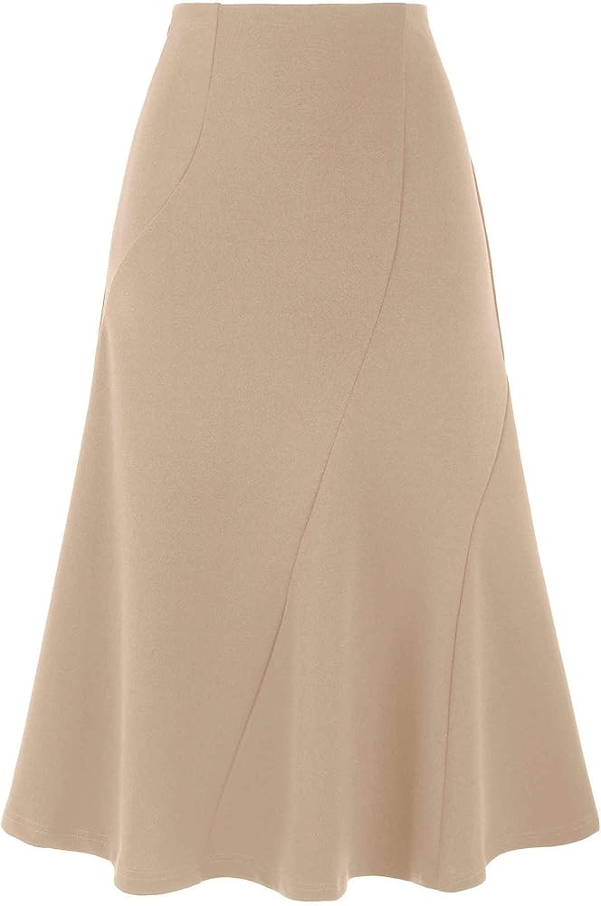 Allegra K High Waisted Fishtail Skirts for Women's Business Casual Panel Midi Skirt | Amazon (US)