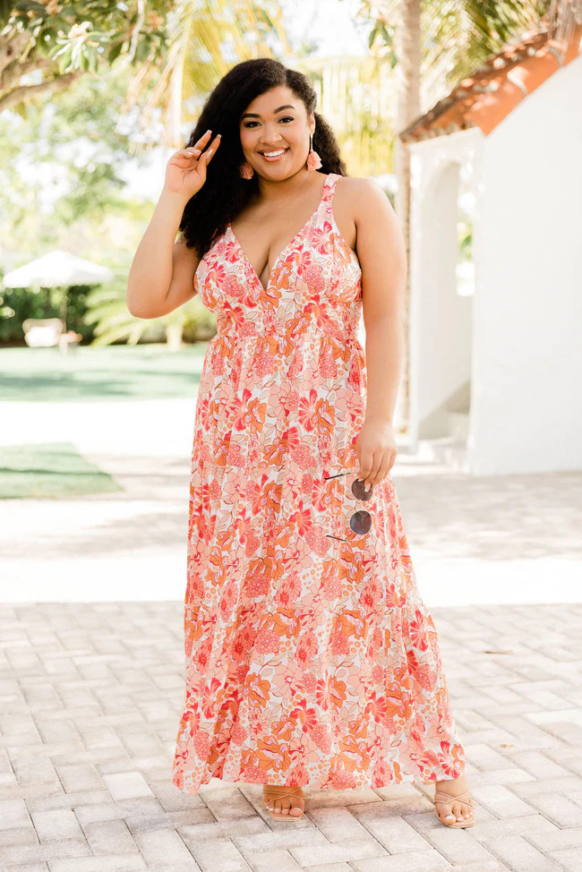 Lead Me To The Water Maxi Dress in Sarasota Red Floral Print FINAL SALE | Pink Lily