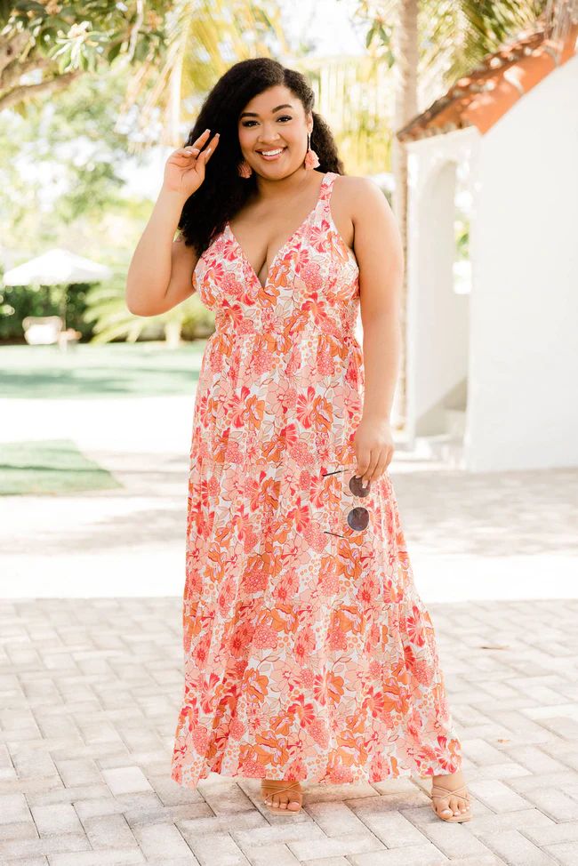 Lead Me To The Water Maxi Dress in Sarasota Red Floral Print FINAL SALE | Pink Lily