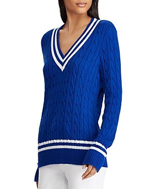 Lauren Ralph Lauren Stripe Cable Knit Cricket Sweater | Bloomingdale's (US)