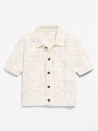 Oversized Short-Sleeve Crochet-Knit Shirt for Toddler Boys | Old Navy (US)