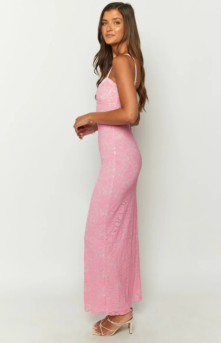 Kata Pink Lace Maxi Dress | Beginning Boutique (AU)