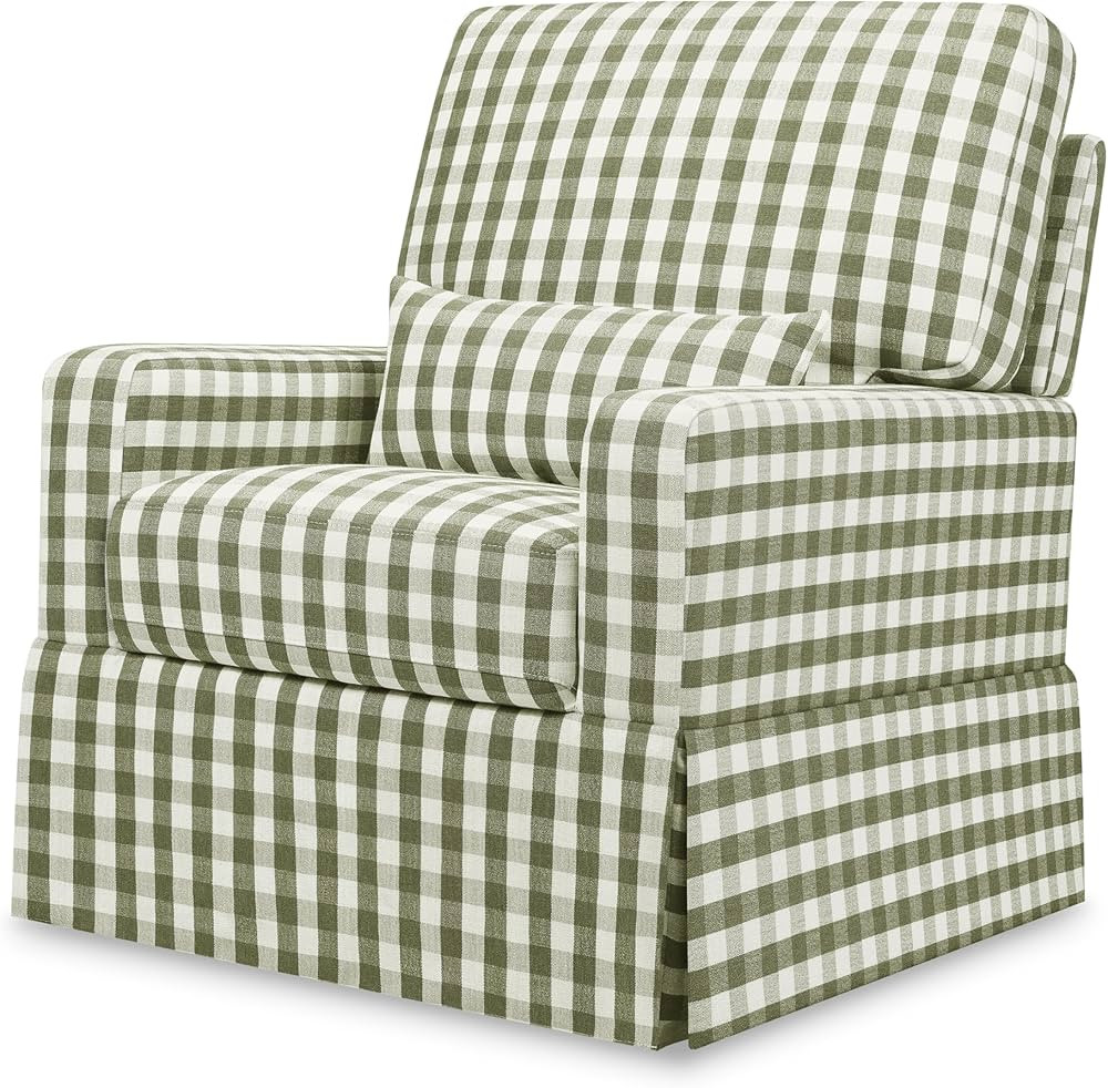 NAMESAKE Crawford Pillowback Comfort Swivel Glider in Green Gingham, Water Repellent & Stain Resi... | Amazon (US)
