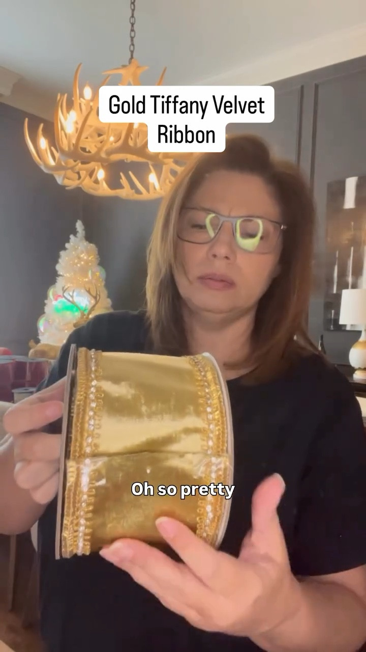 Comment “Decor” for links to this luxurious gold Tiffany Velvet designer wired ribbon plus other finds for the season.

If you are putting together a gold design this season, you mst have this ribbon.  It’s super versatile.  You can see it looks great with any of these shatterproof ornaments.

Follow me for tips on Christmas decorating and more gorgeous decor options.

Happy Decorating!

Tara

#christmas #gold #velvet #decor #ribbon #designer #christmasdecorating

#LTKSeasonal #LTKHome #LTKHoliday