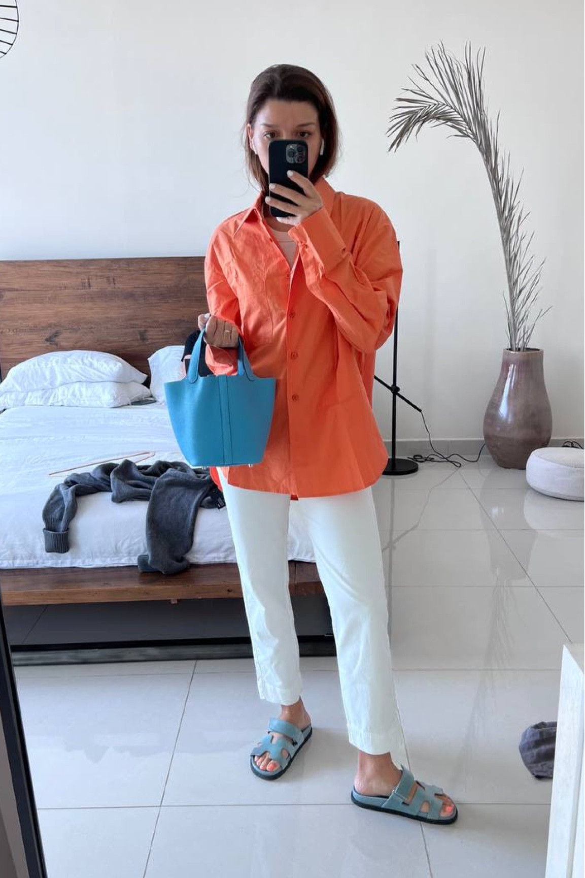 Orange cotton shirt outfit 

#LTKworkwear #LTKunder100 #LTKeurope