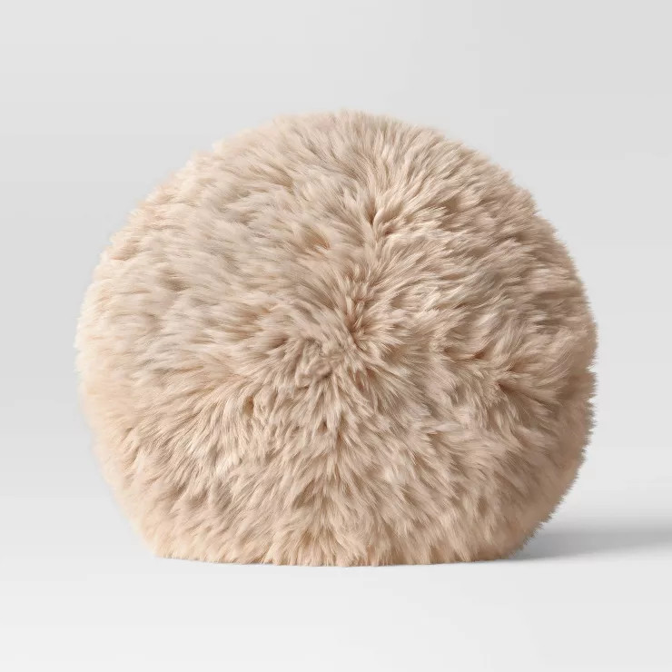 Long Faux Fur Round Throw Pillow - Threshold™ | Target