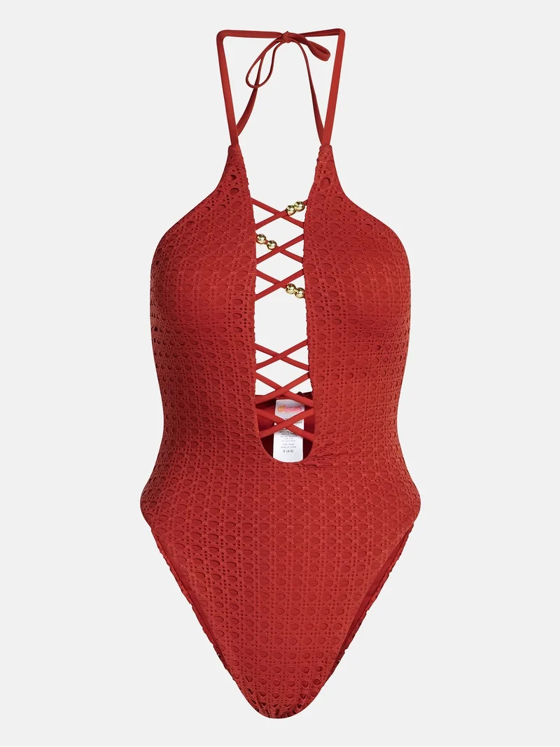 Hot Girl Summer by Megan Thee Stallion Women’s and Women's Plus Summer Stallion Lace Up One-Pie... | Walmart (US)