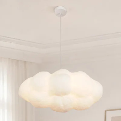 2-Light Modern Cloud Pendant Light with Faux Silk Shade, Soft Ambient Glow | Wayfair North America