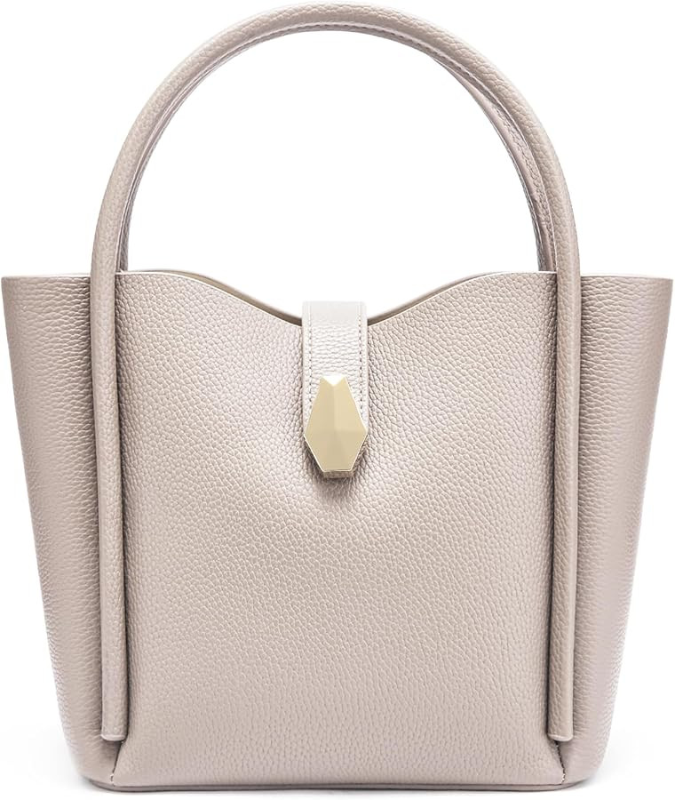 hedexe Leather Bucket Bags for Women: Designer Genuine Leather Tote Shoulder Purse - Fashion Ladi... | Amazon (US)