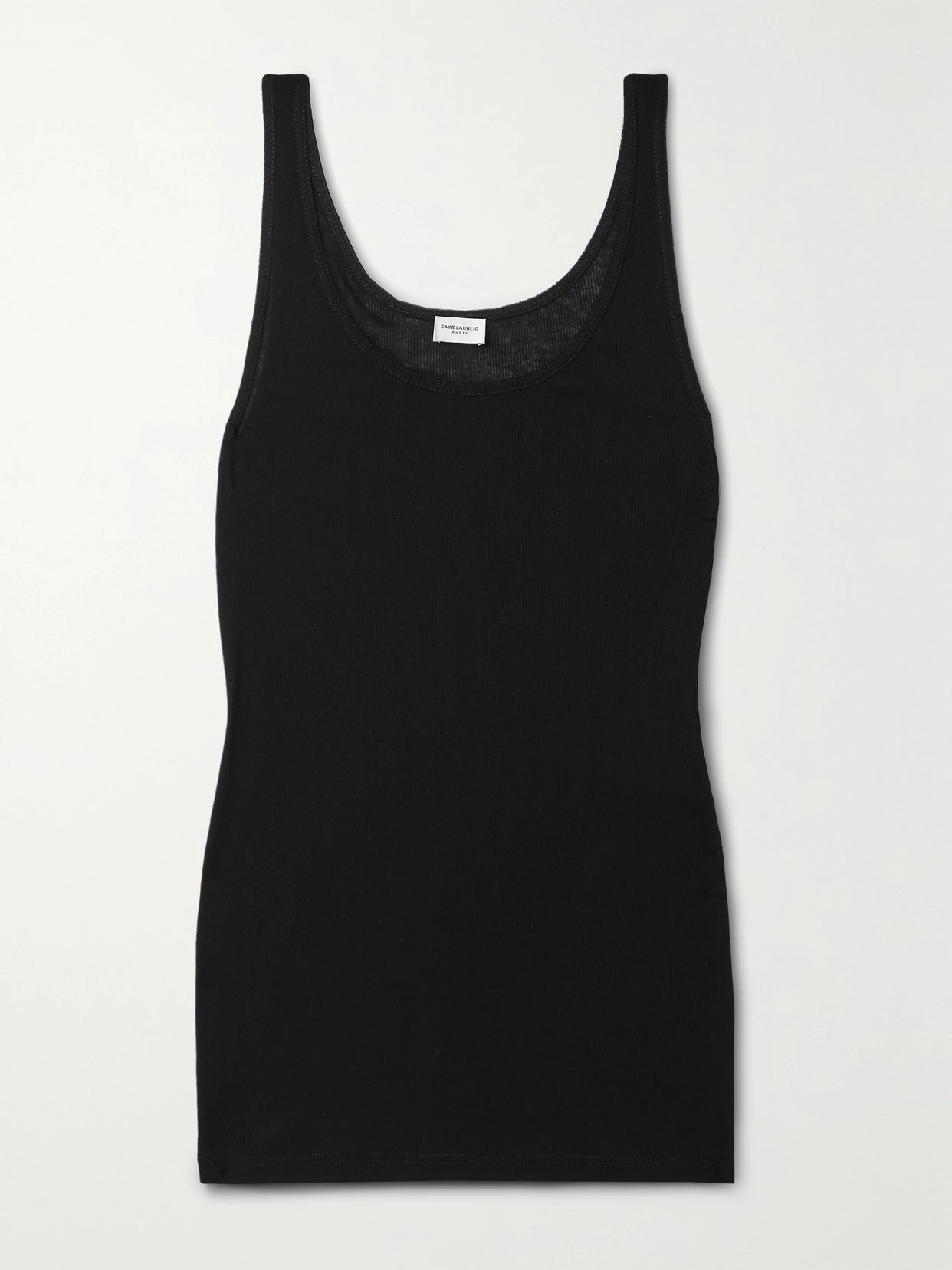 SAINT LAURENT - Ribbed Modal And Cotton-blend Jersey Tank - Black | NET-A-PORTER (US)