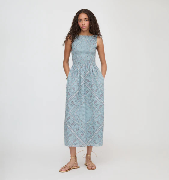 The Cosima Nap Dress - Dusty Blue Gemstone Mosaic Scarf | Hill House Home US