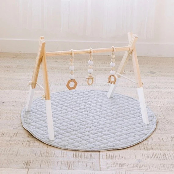 Wooden Baby Gym and White Toys - Wood Baby Gym & Toys - Wooden Play Gym Toys | Etsy (US)