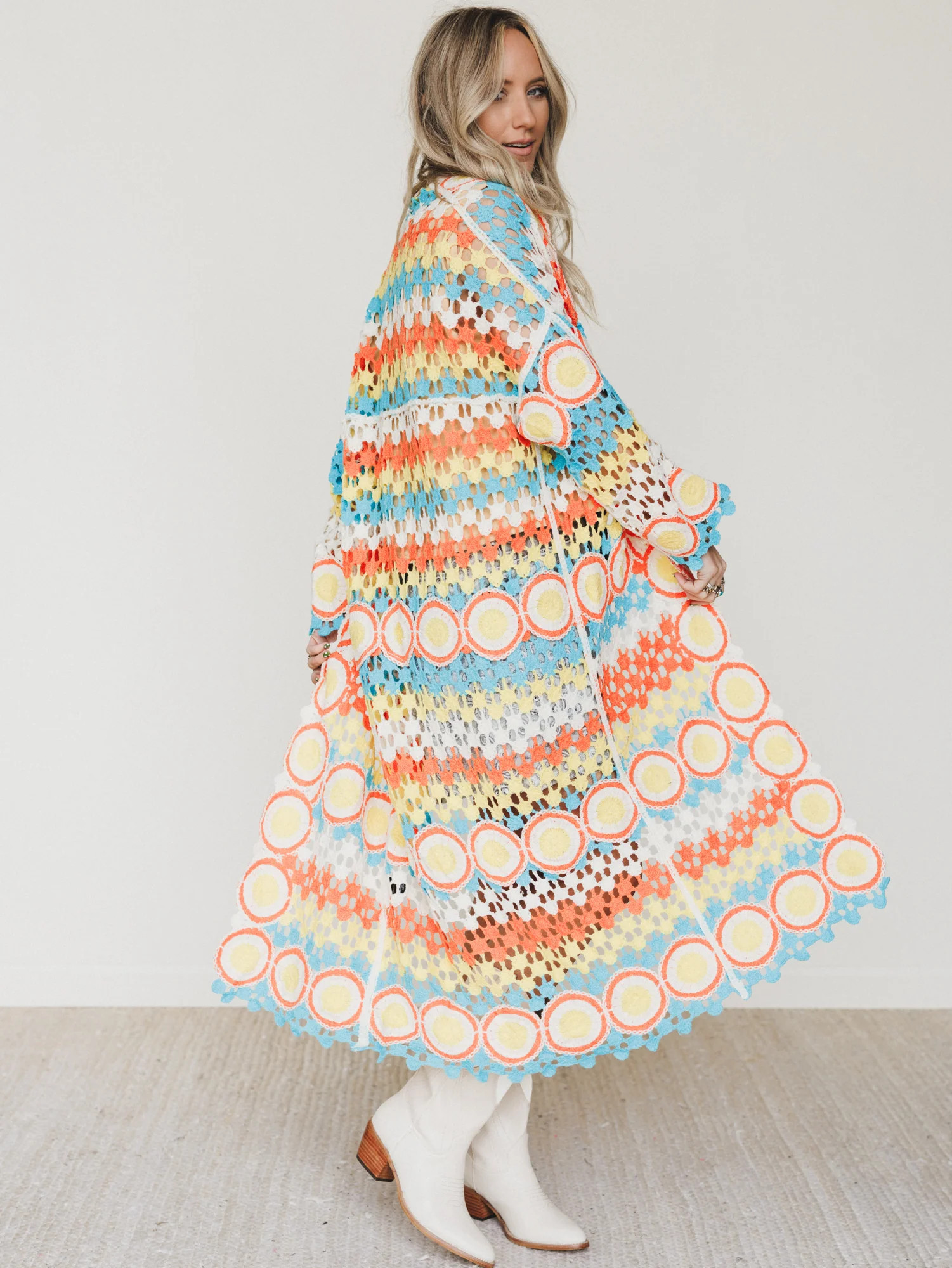 Dream Side Cardigan - Orange Multi | Three Bird Nest