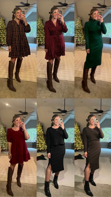 Walmart haul! 😍🫶🏼 holiday dresses! The perfect last minute dresses for Christmas!
Sizing info:
Plaid dress - sized up 1 to L for more length
Green sweater dress - sized up 1 to L
Red satin dress - sized up 1 to L
Red corduroy dress: TTS - M
Brown/black matching knit sets: TTS - M

@walmartfashion #walmartpartner #walmartfashion

#LTKHoliday #LTKparties #LTKfindsunder50